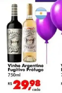 Big Box Vinho Argentino Fugitivo Prófugo oferta