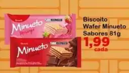 Chama Supermercados Biscoito wafer minueto sabores oferta