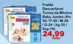 Chama Supermercados Fralda Descartável Turma da Mônica Baby Jumbo oferta