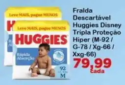 Chama Supermercados Fralda descartável huggies disney tripla proteção hiper oferta
