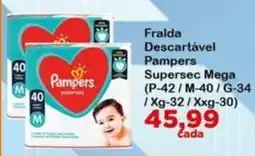 Chama Supermercados Fralda Descartável Pampers Supersec Mega oferta