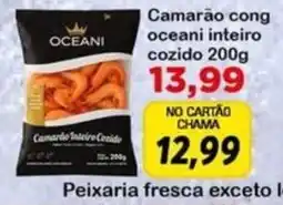 Chama Supermercados Camarão cong oceani inteiro cozido oferta