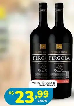 Supermercado Bergamini vinho pérgola 1l tinto suave oferta