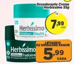 Amarelinha Supermercados Desodorante Creme Herbbissimo Neutro oferta