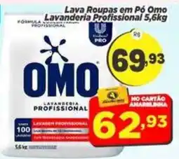 Amarelinha Supermercados Lava Roupas em Pó Omo Lavanderia Profissional oferta