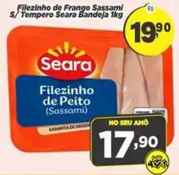 Amarelinha Supermercados Filezinho de Frango Sassami S/ Tempero Seara Bandeja 1kg oferta