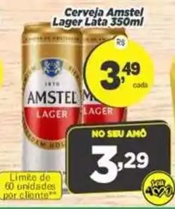 Amarelinha Supermercados Cerveja amstel lager lata oferta