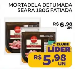 Lider Atacadista mortadela defumada seara fatiada oferta