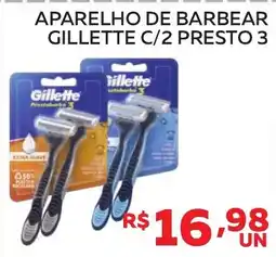 Lider Atacadista aparelho de barbear gillette c/2 presto 3 oferta