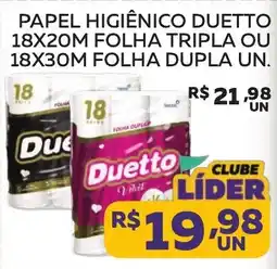 Lider Atacadista Papel higiênico duetto oferta