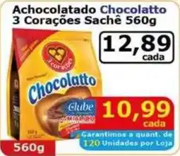 Mialich Supermercados Achocolatado Chocolatto 3 Corações Sachê oferta