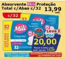 Mialich Supermercados Absorvente Mili Proteção Total c/Abas oferta