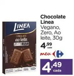 Carrefour Chocolate Linea Vegano, Zero, Ao leite oferta