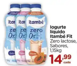 Carrefour logurte líquido itambé fit zero lactose, sabores oferta