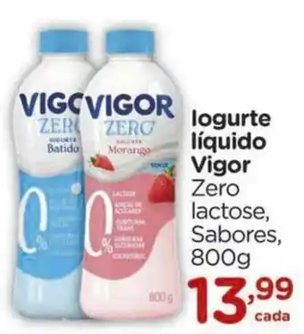 Logurte liquido vigor zero lactose, sabores