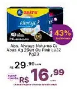 Super Lagoa Abs. Always Noturno Cj oferta