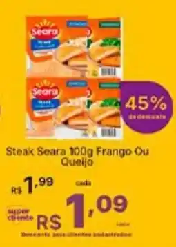 Super Lagoa Steak Seara 100g Frango Ou Queijo oferta