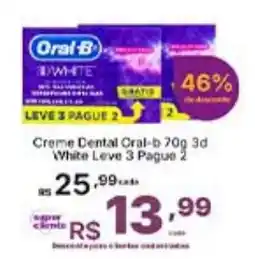 Super Lagoa Creme Dental Oral-b 70g 3d White oferta