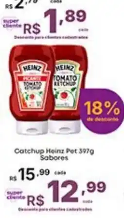 Super Lagoa Catchup heinz pet 397g sabores oferta