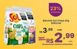 Super Lagoa Biscoito Sol Chips 60g Sabores oferta