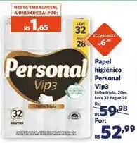 Sam's Club Personal vip - papel higiênico oferta