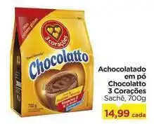 Carrefour 3 corações - achocolatado em pó chocolatto oferta