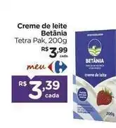 Carrefour Betânia - creme de leite oferta