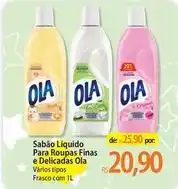Atacadão Ola - sabão liquido para roupas finas e delicadas oferta