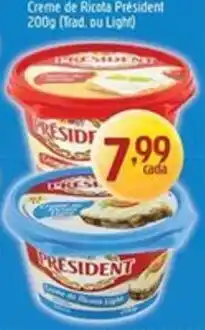 Supermercados Guanabara Creme de Ricota President oferta