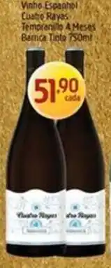 Supermercados Guanabara Vinho Espanhol Cuatro Rayas oferta
