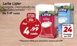 Dia Leite lider integral, desnatado ou semidesnatado oferta
