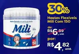 Supermercados Viscardi Hastes flexíveis com pontas de algodão mili com 150 oferta