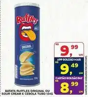 Roldão Original - batata ruffles ou sour cream e cebola tubo oferta