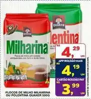 Roldão Quaker - flocos de milho milharina ou polentina oferta
