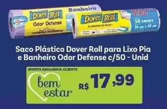 Covabra Supermercados Saco Plástico Dover Roll para Lixo Pia e Banheiro Odor Defense oferta