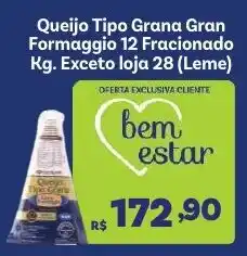 Covabra Supermercados Queijo Tipo Grana Gran Formaggio 12 Fracionado oferta