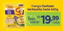 Covabra Supermercados Frango desfiado na receita sadia oferta