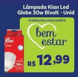 Covabra Supermercados Lâmpada Kian Led Globe 30w Bivolt - Unid oferta
