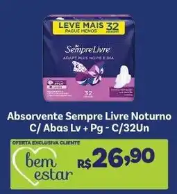 Covabra Supermercados Absorvente Sempre Livre Noturno oferta