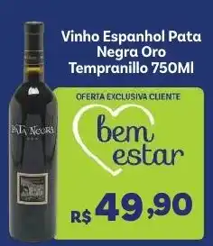 Covabra Supermercados Vinho Espanhol Pata Negra Oro Tempranillo oferta