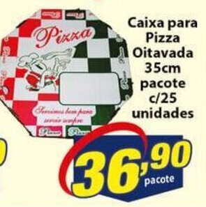Vencedor Atacadista Caixa Para Pizza Oitavada 35cm pacote c/25 unidades oferta