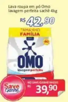 Supermercados Savegnago Lava roupa em pô Omo lavagem perfeita sachê oferta