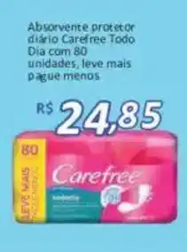 Supermercados Savegnago Absorvente protetor diário carefree todo dia oferta