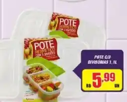 Violeta Supermercados Pote hermético com 3 divisões oferta