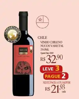 Bistek Supermercados vinho chileno nucos varietal oferta