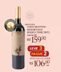 Bistek Supermercados vinho argentino proemio gran reserva oferta