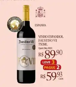 Bistek Supermercados vinho espanhol faustino vii oferta