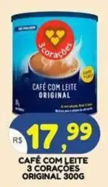 Bramil Supermercados Café com leite 3 corações original oferta