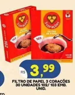 Bramil Supermercados Filtro de papel 3 corações oferta