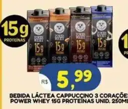 Bramil Supermercados Bebida Láctea Cappuccino 3 Corações oferta